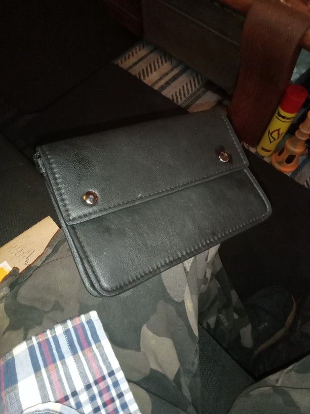 Zara Black Leather Clutch