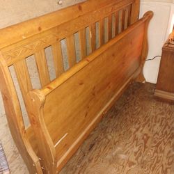 Solid Wood Queen Size Sleigh Bed Frame