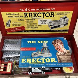 Vintage (1954) Erector Set With Book