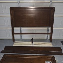 Dark Wood Queen Bed Frame $60