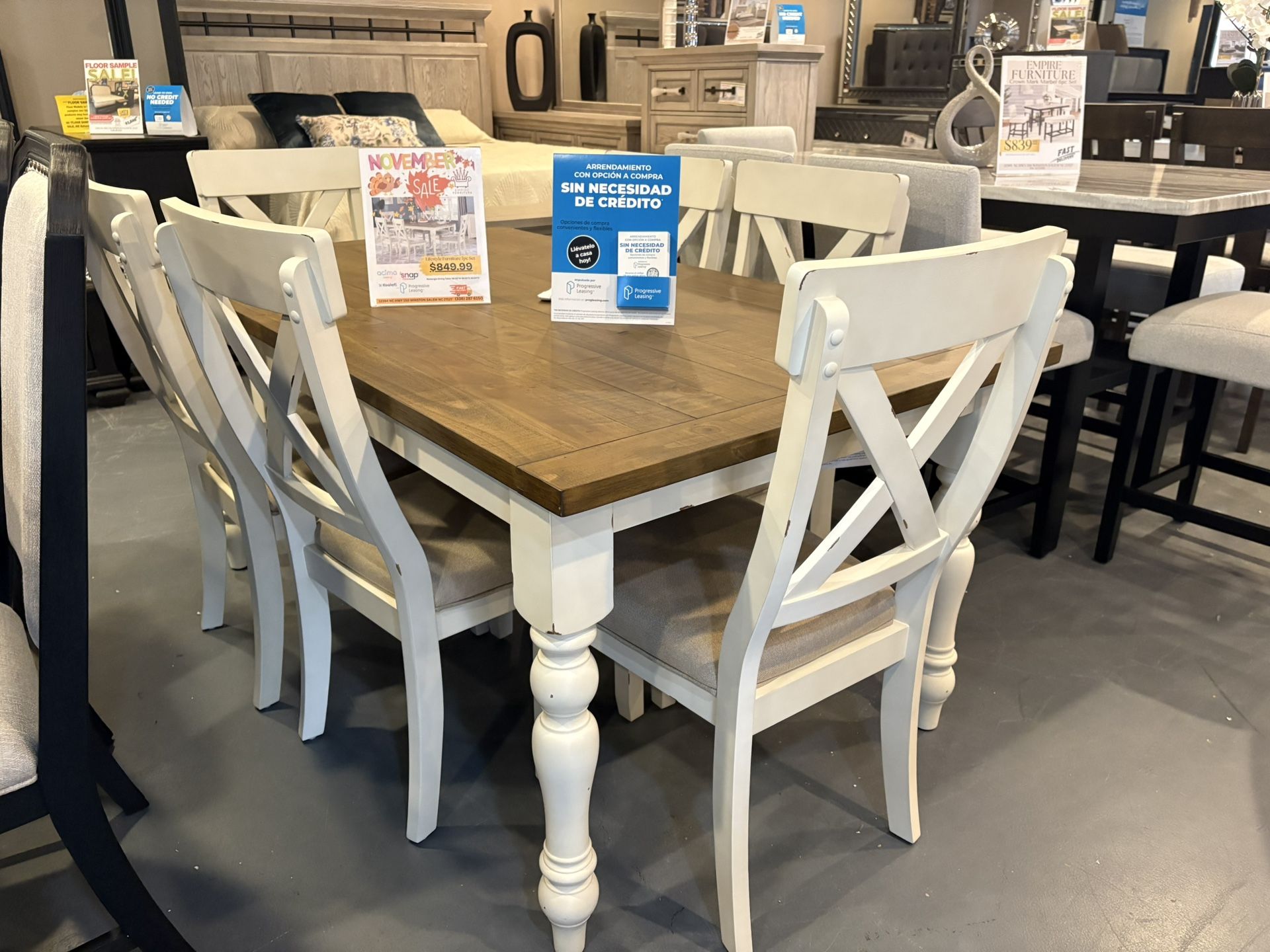 New 7pc Dining Table Set 