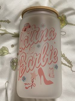 Barbie inspired glass cup