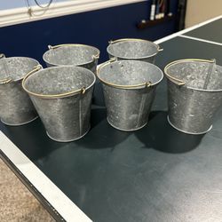 gold handle galvanized bucket 4inx4inx3.6in