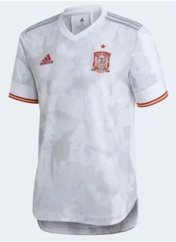 NEW ADIDAS FEF Spain Away White Grey Red Authentic Soccer Jersey Shirt Mens S
