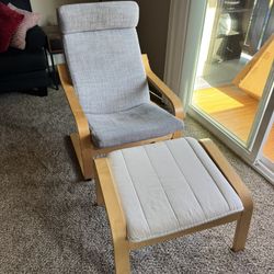 Ikea Poang Chair And Ottoman