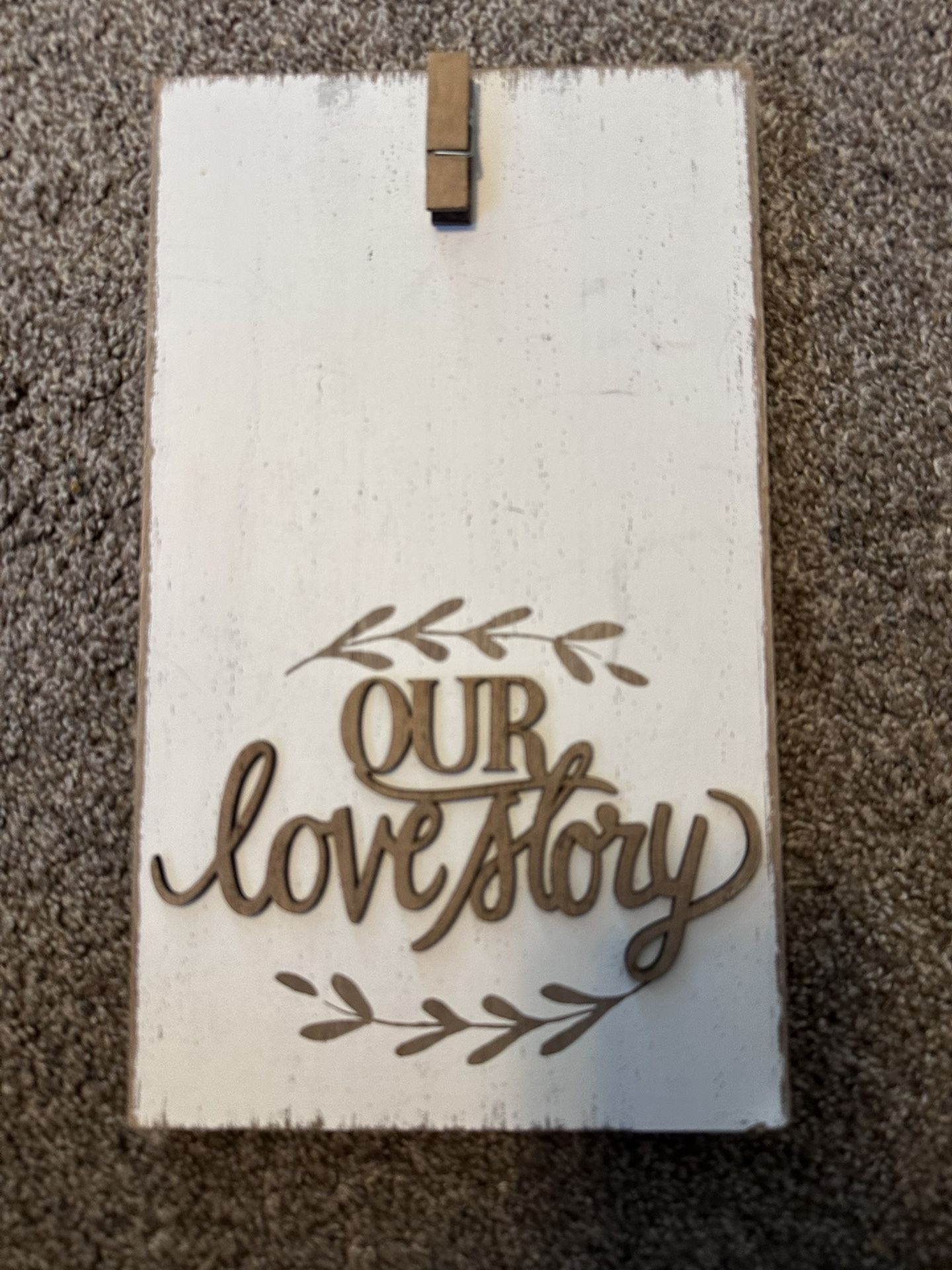 Wedding sign Frame Our Love Story 7”by 12”