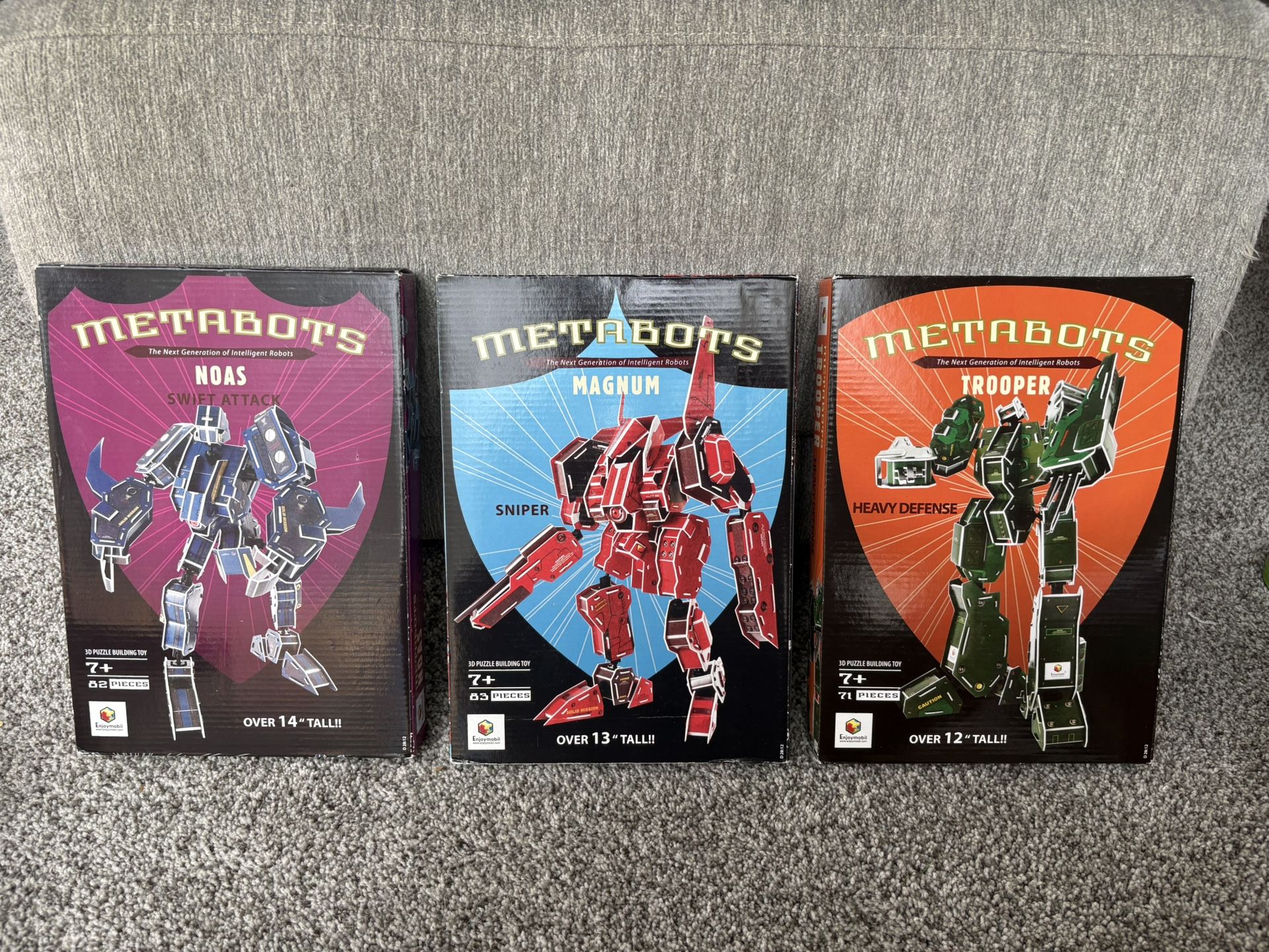 New Sealed Metabots Robot Puzzle NOAS, MAGNUM, TROOPER Lot Of 3