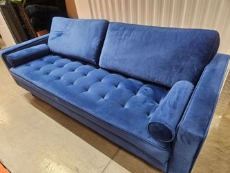 MODERN TUXEDO SUEDE SOFA COUCH