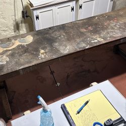 Vintage Long Wooden Work Bench