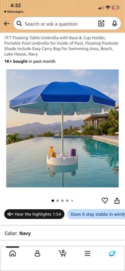 Floating pool umbrella