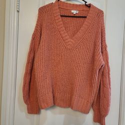 Women's Size Large Orange Sweater 