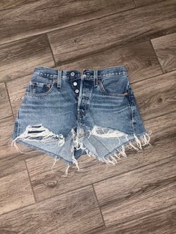 Levi's Distressed Denim Cut-Off Shorts