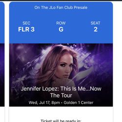 Jlo Tickets For Sale July 17 2024. This Is Me Now Tour 