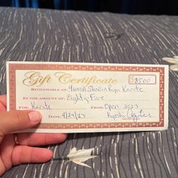 Karate CERTIFICATE $85