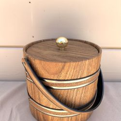 Vintage Elmar Wood Veneer Ice Bucket