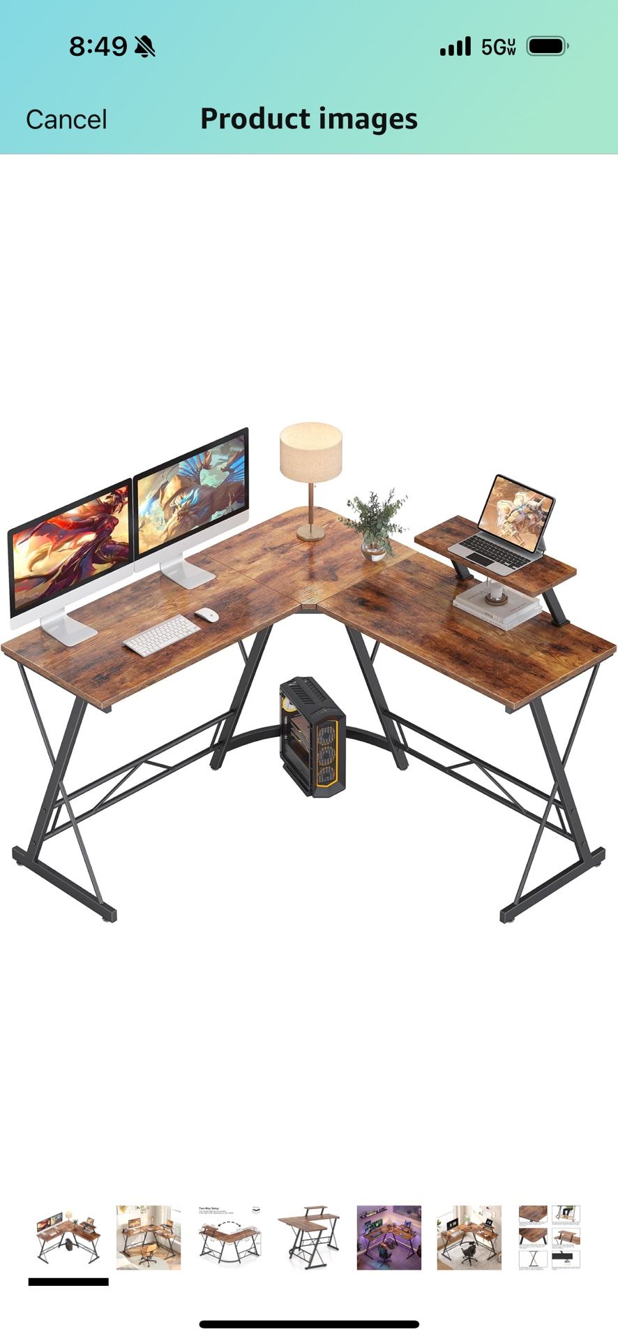 Rustic Wood Corner Desk