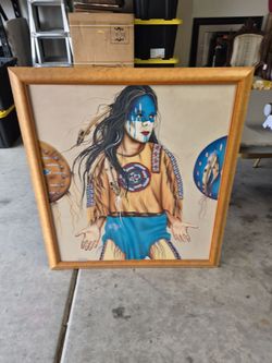 Framed Native American Woman Art Print