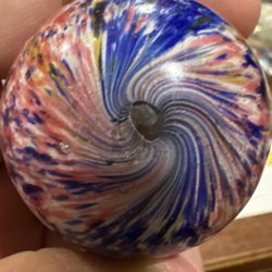 Antique German Handmade End-of-Day Onionskin Shooter – Multicolor – circa 1880–1910