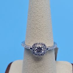 💎 Moissanite Halo Ring – Size 9 – S925 Sterling Silver – 1.00ctw 💎