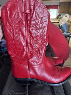 Women’s Red Leather Boots Size 11