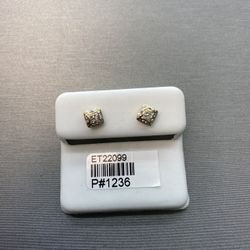 10kt Gold & Diamond Earrings Available On Special Sale