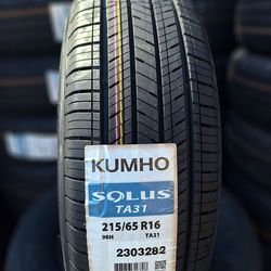 215/65/16 KUMHO SOLUS TA31 🚩Affordable New Tires – Installed Same day🚩
