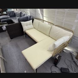 New 72" Sectional L-Shape Wicker Outdoor Patio Sofa