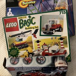 (3) Lego Basic Building Set 715, Technic 8237 & K’Nex Infinite Journey Roller Coaster