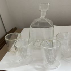 Whiskey Bottle and Glass Set