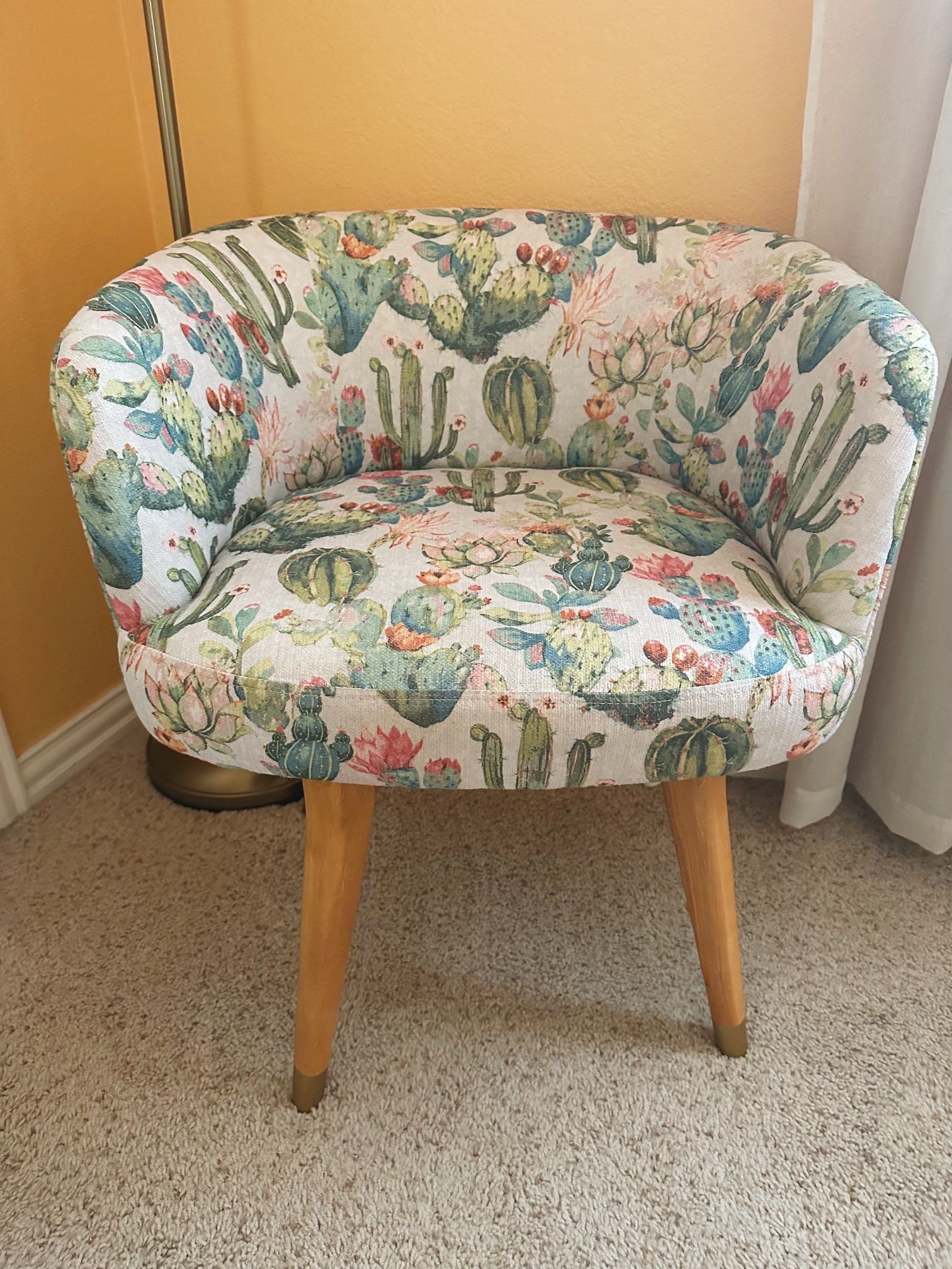 Cactus Print Swivel Chair