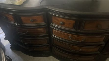 Two-Tone Wood Dresser and Nightstand Set