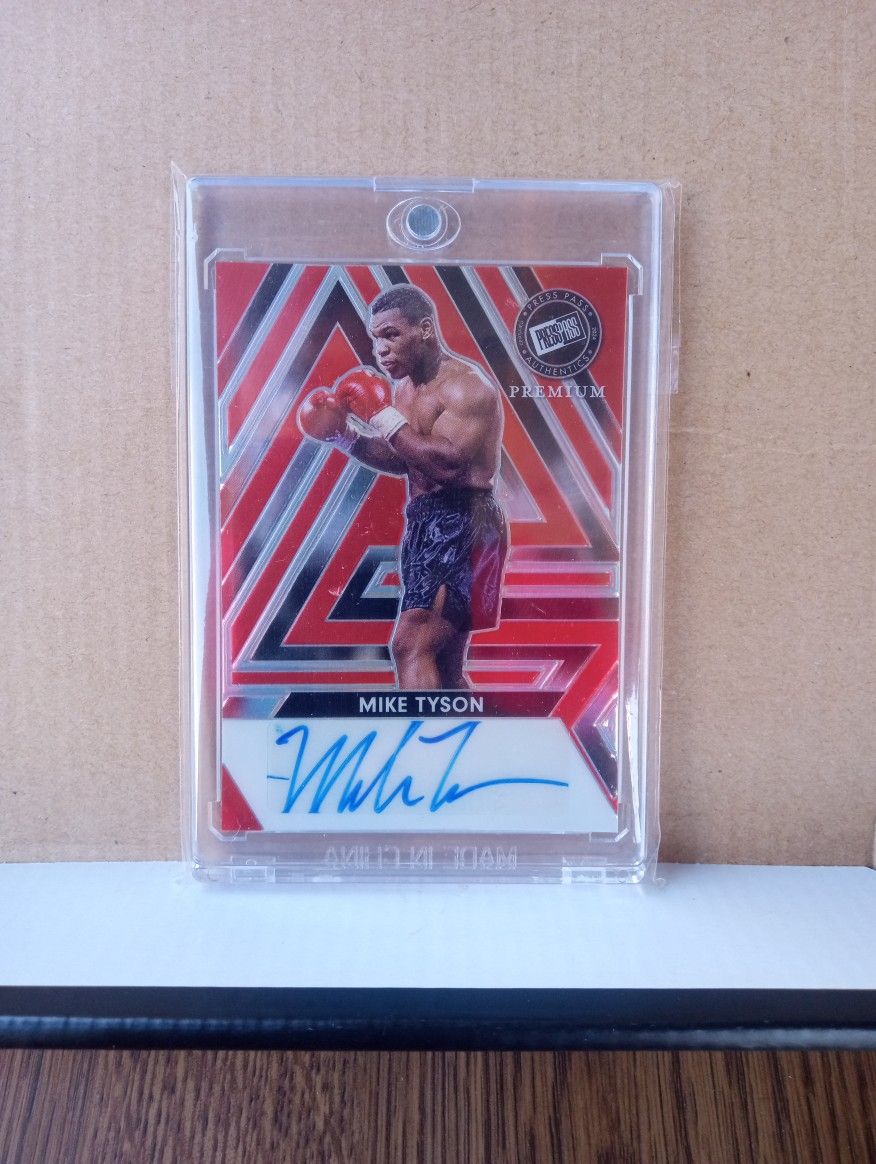 ๐ฅ๐Mike Tyson " Auto Press Pass Authentic Premium Red" Insert Card๐๐ฅ