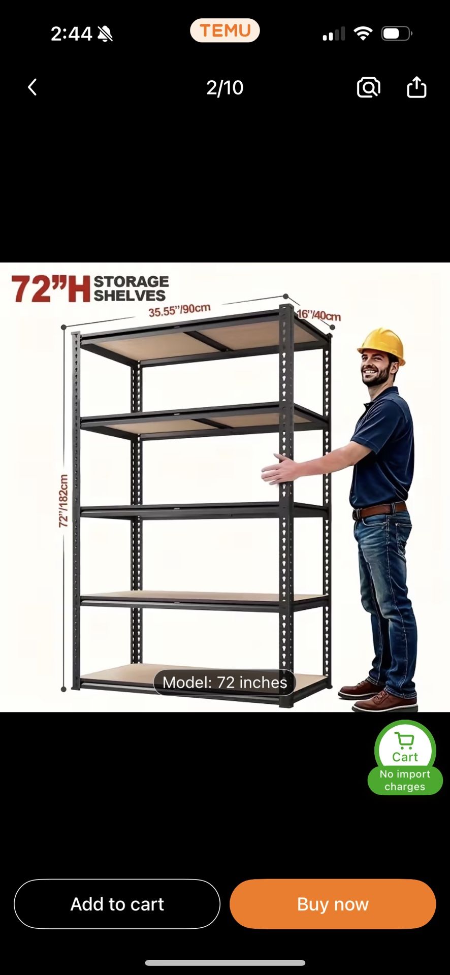 72 Inch Heavy-duty Metal Storage Rack