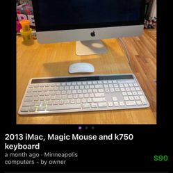 2013 iMac W/ Apple Magic Mouse And K750 Keyboard