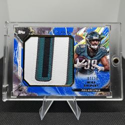 2024 Topps Inception Will Shipley Rookie Jumbo Patch Blue RC #1/10 Eagles