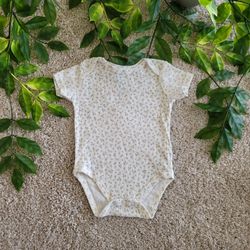 Baby Girl Cream/Off White Floral Onesie (6-9 Months)