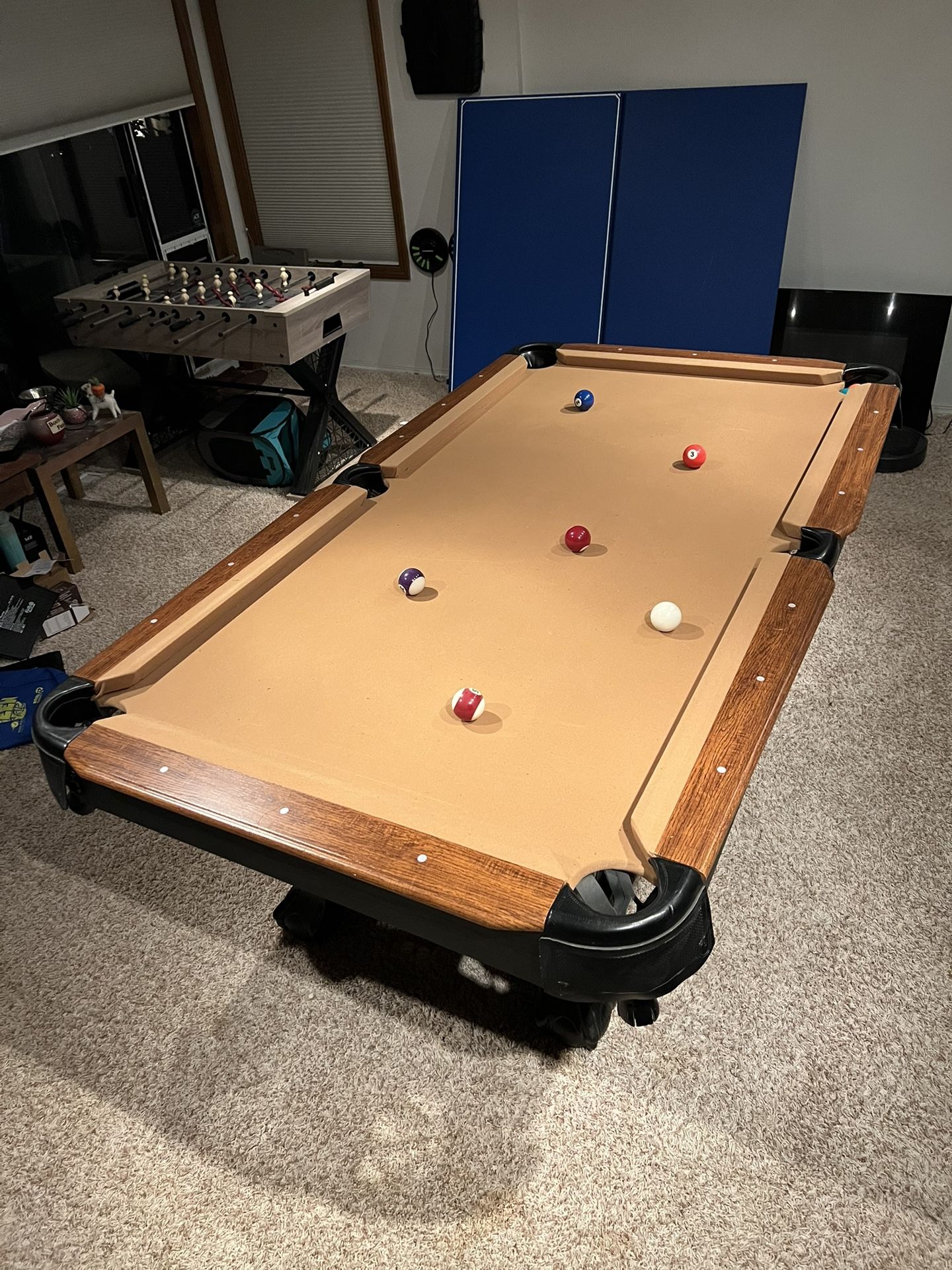 Pool Table With Convertible Ping Pong Topper