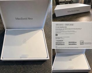 Brand new/open-box Apple MacBook Neo in Silver.
