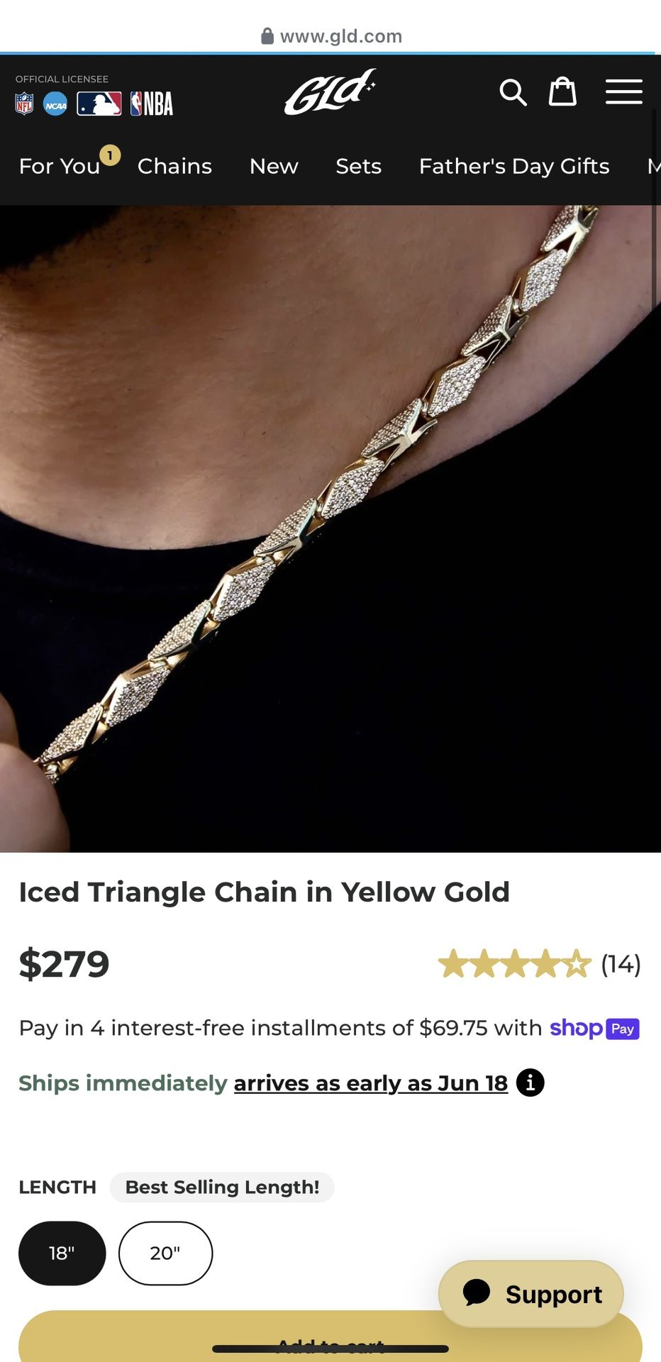Iced Triangle Chain