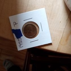 1 Penny 1955-s  like new wheat  