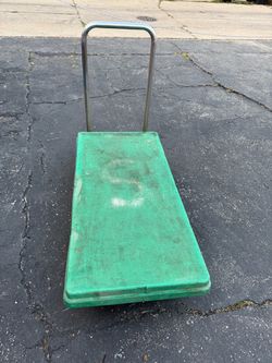 Green Plastic Platform Cart with Handle/dolly/hand truck. $100.00 or best offer.