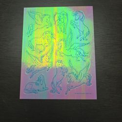 Hallmark 1983 Vintage Unicorn Sticker Sheet Stickers Shiny Glittery iridescent