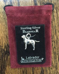 Sterling Silver Boyds Bears Labrador Dog Charm - new on Card