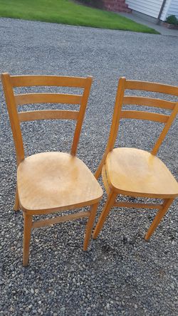 Twin wooden chairs