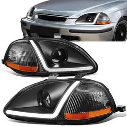 LED DRL Projector Headlights 96-98 Honda Civic