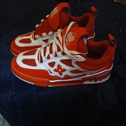 Louis Vuitton Vl1221 Red And White Sneakers