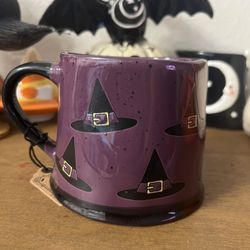 Halloween Purple Mug With Witch Hats 