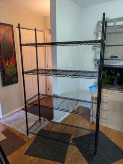 Heavy Duty Steel Shelving unit, 48" wide, 18" deep, 73" Tall. 4 shelves