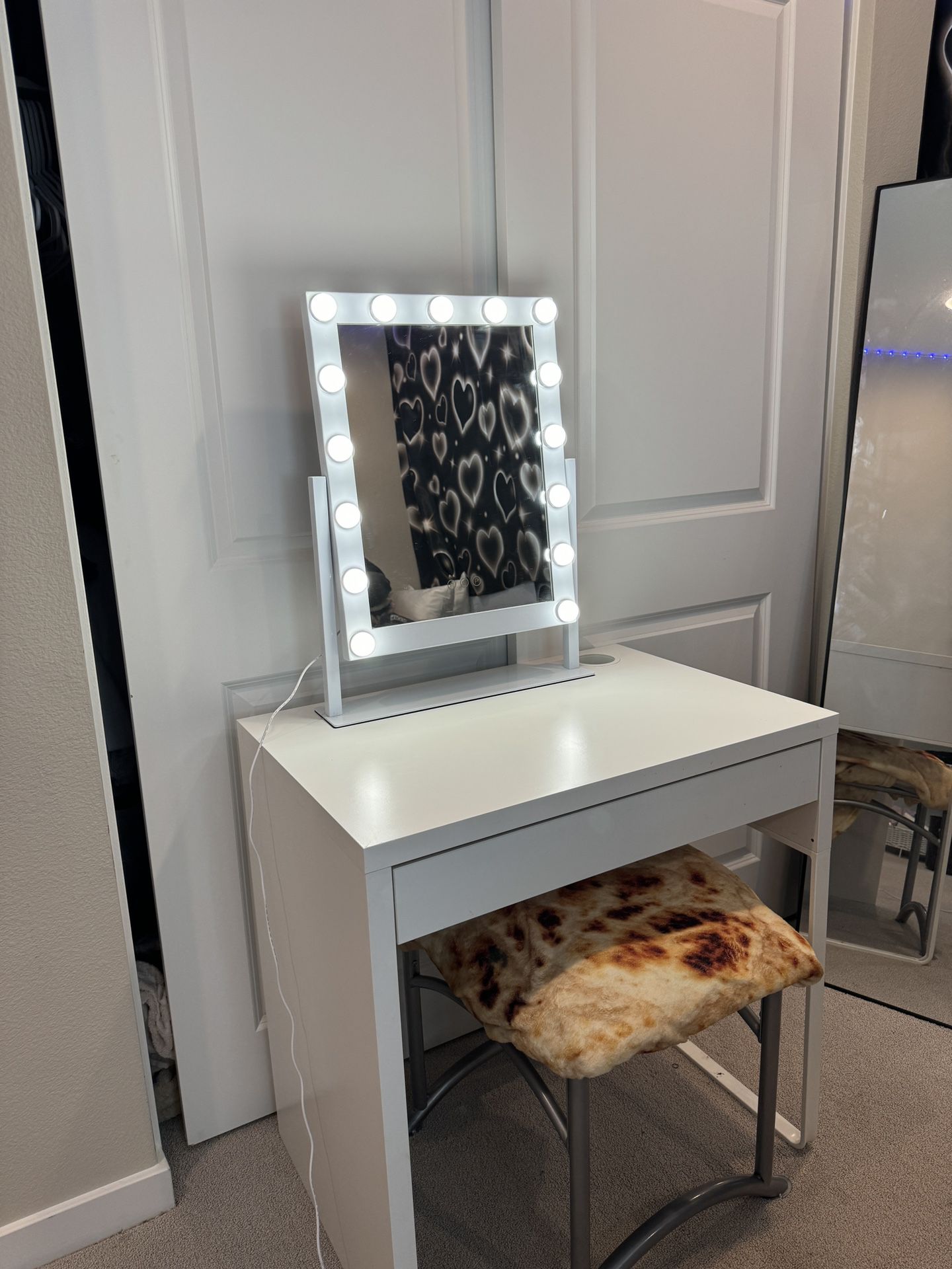 vanity desk with mirror chair not included 
