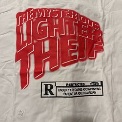 Red Print On White Tee ; Mens ; Large